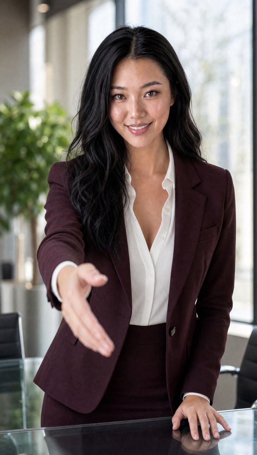 A member of the LDU legal team shaking hands in Singapore