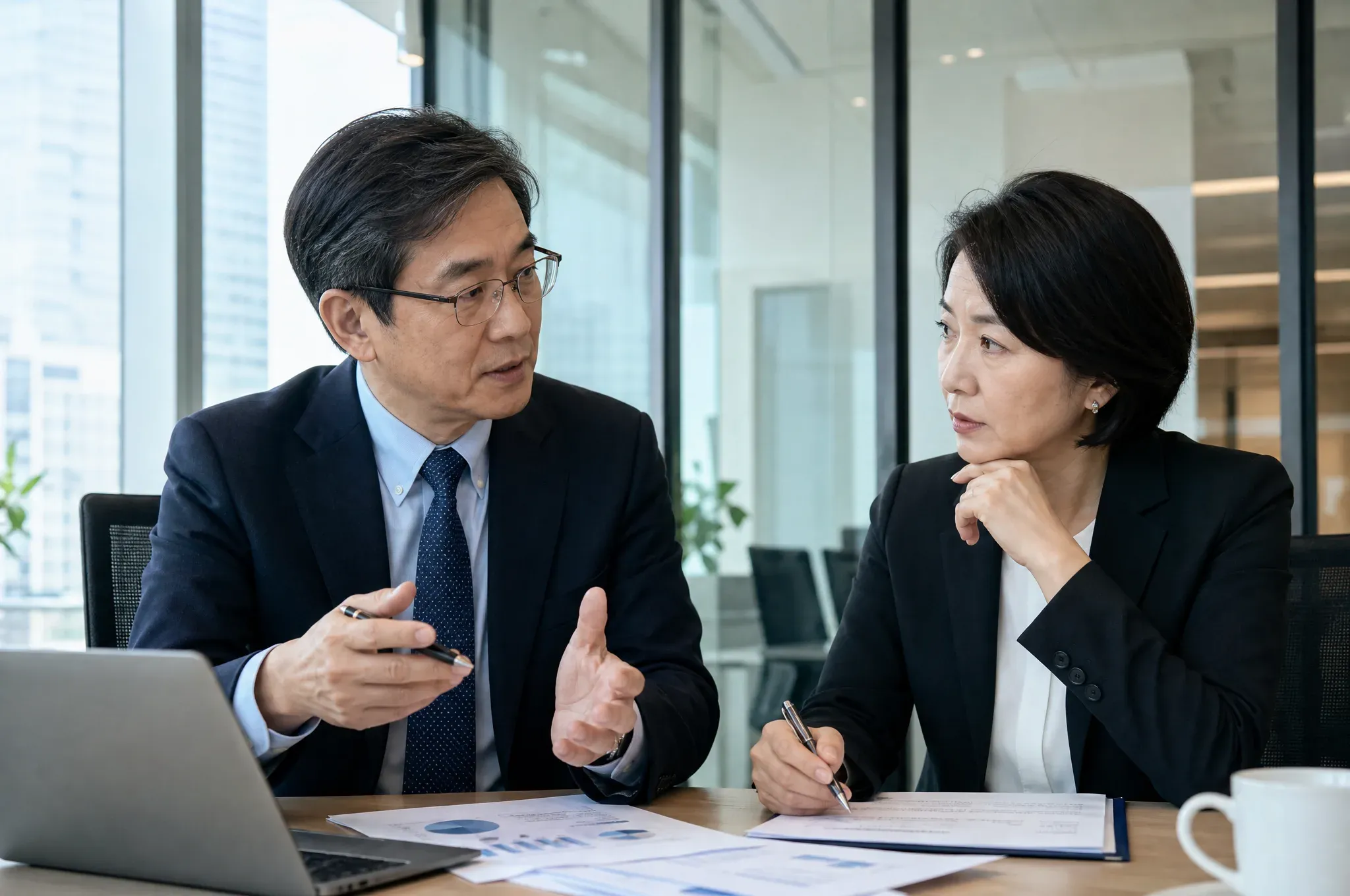 A fractional finance lead walking a client through the numbers