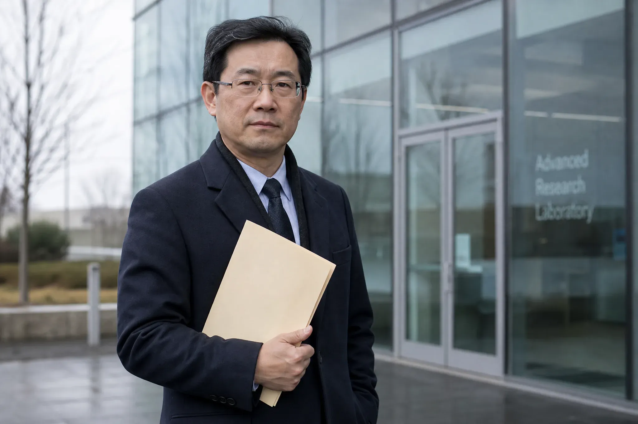 A strategy advisor outside a client site, case folder in hand